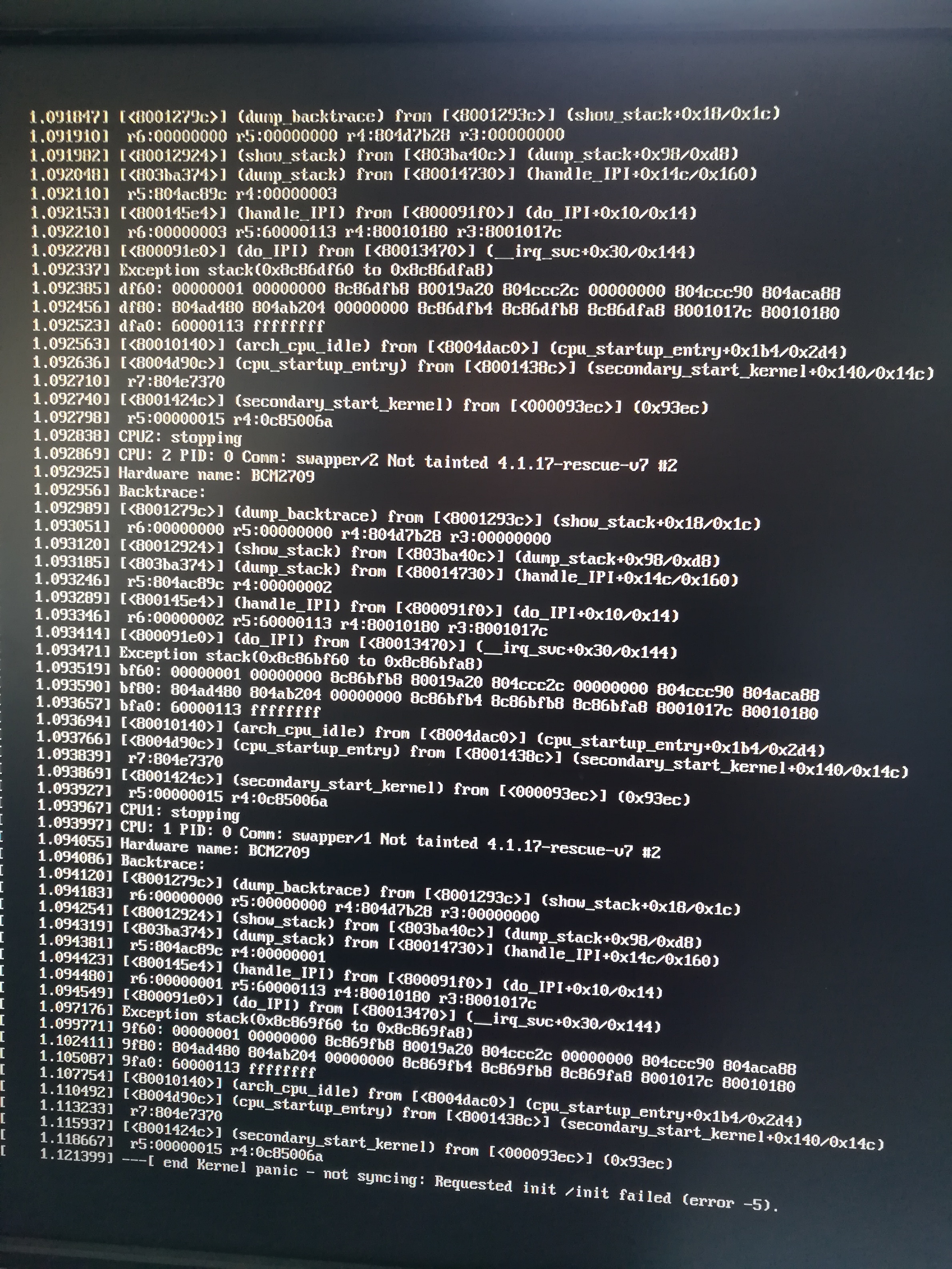 End Kernel Panic - Not Syncing - Requested init /init failed ...